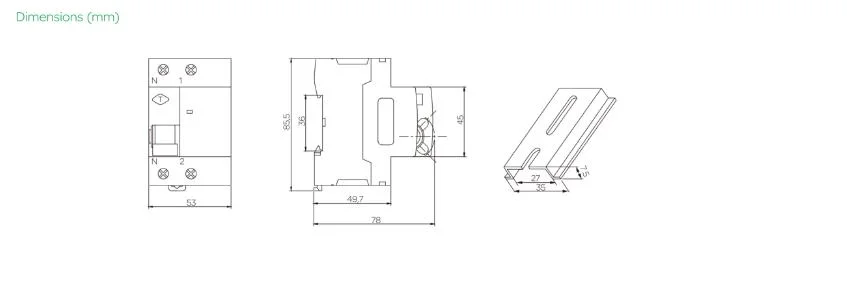 RCCB B Model 2p 4p Residual Current Circuit Breaker Using Recharging Station etc Device with Ce, CB Approvals